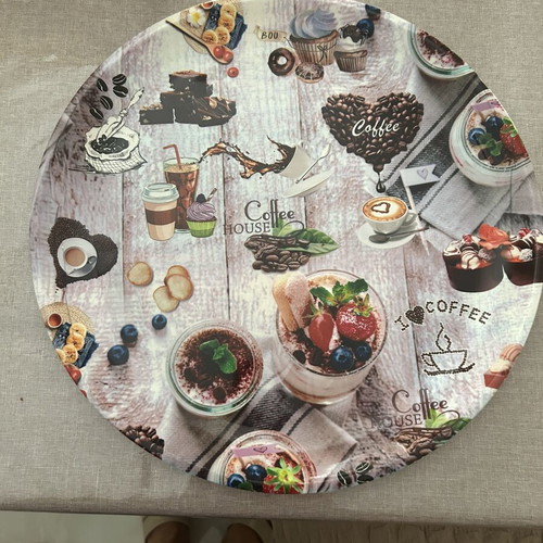 Plastic tray new with coffee design