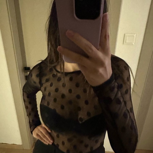 Zara black see-through top used, size S