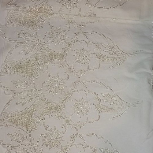 Handmade cutwork double bed sheet set used with pillowcases linen