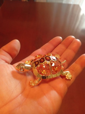 24K Gold Plated Turtle with Swarovski Crystals