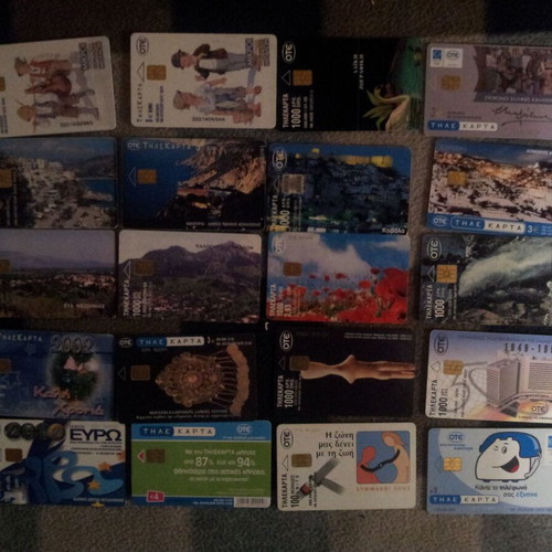 Phone cards used, pack of 20 pieces