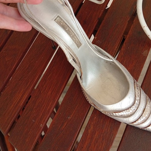 Gianna Kazakou leather heels size 41 silver like new