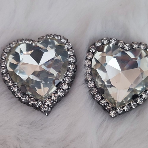 Zara heart earrings new, silver