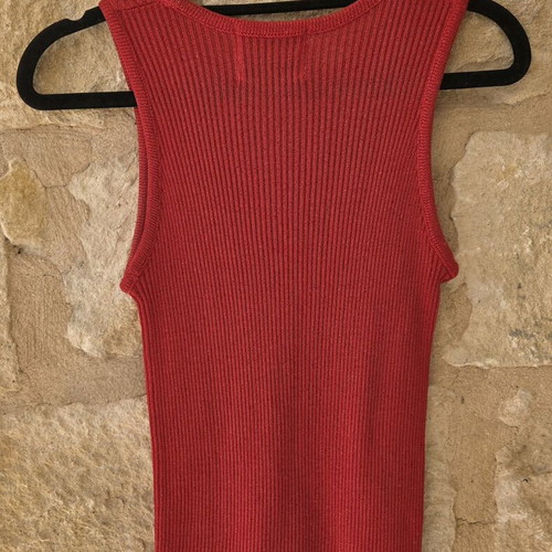 Wallis Red Ribbed Knit Sleeveless Tank Top like new
