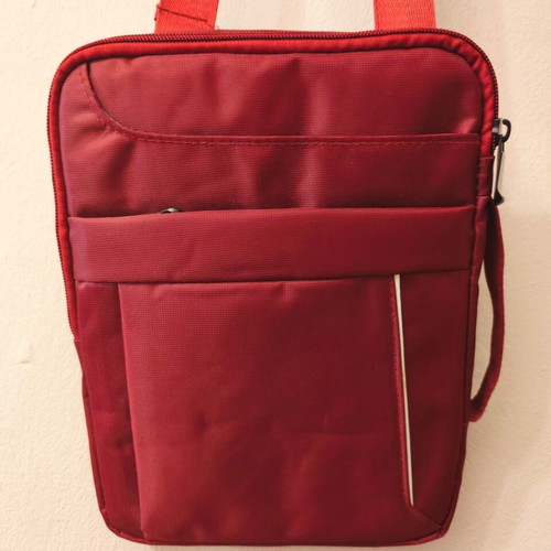 Waterproof red shoulder and hand bag for tablet