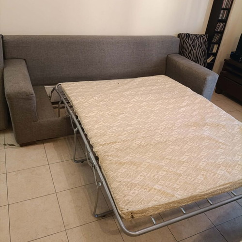 Sofa bed used, sturdy oak wood construction, 2.25x1.00 m