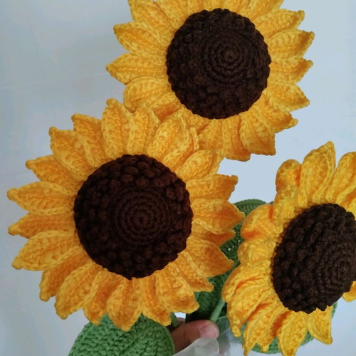 Crocheted sunflower new large flower sun