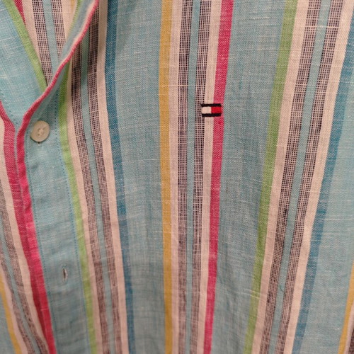 Tommy Hilfiger linen shirt striped medium like new