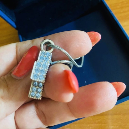 Swarovski silver cross with crystals like new