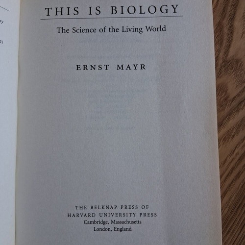 This Is Biology by Ernst Mayr, like new, English