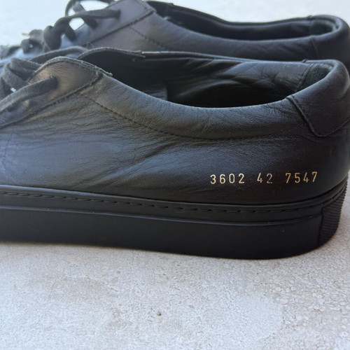 Common Projects Black Leather Sneakers EU 42 Unworn