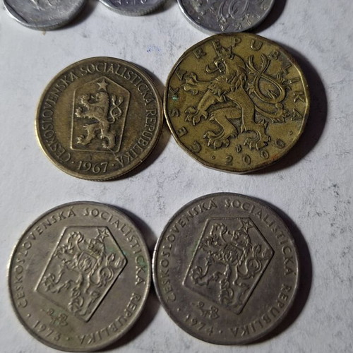 Lot of 7 Czech coins
