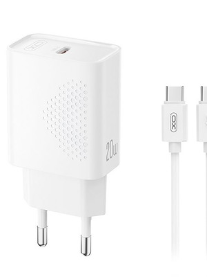 Φορτιστής XO L160 20W με αποσπώμενο καλώδιο USB Type-C λευκό
