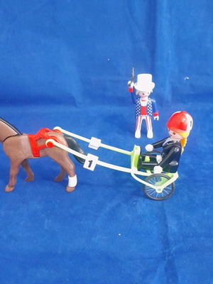 Playmobil αμαζόνα και αφέτης μεταχειρισμένα, φιγούρες με άλογο και άρμα