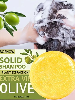 Solid shampoo soap 60g new with olive oil and plant extracts