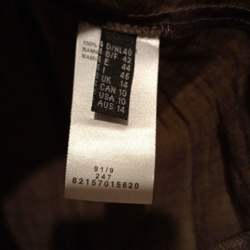 Apanage long sleeve shirt XL UK 14, new, 100% ramie, dark brown