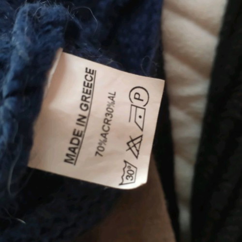 Andonella wool turtleneck dress used, dark blue, size S-M