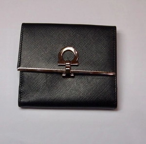 Authentic Salvatore Ferragamo Leather "Gancini" Key Ring Wallet