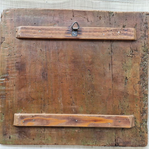 Wooden painting used 35x38cm with Indian silk screen and gold leaf