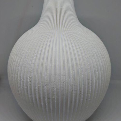 Modern white 3D printed vase like new with organic design