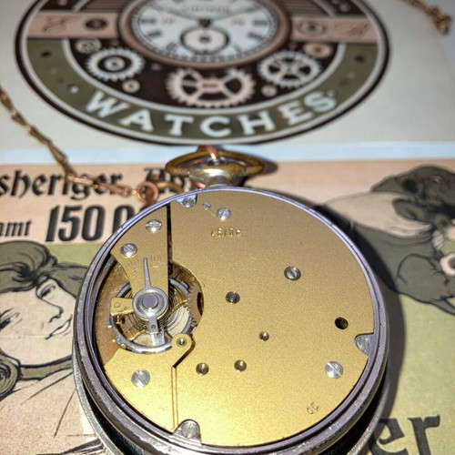 Kienzle 46/0c pocket watch 1945 used, gray and beige