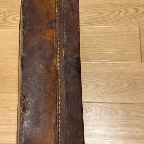 English vintage leather suitcase used with patina