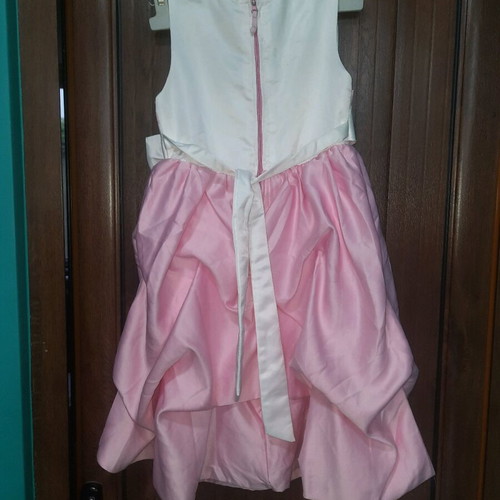 Satin formal dress with pearls like new, size 122-128