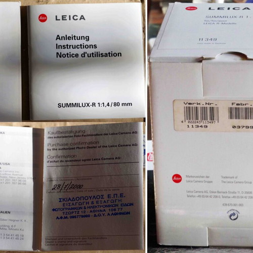 Leica Summilux Lens - R 1:1.4/80mm used