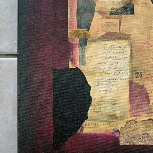 Canvas painting like new with abstract design and musical notes