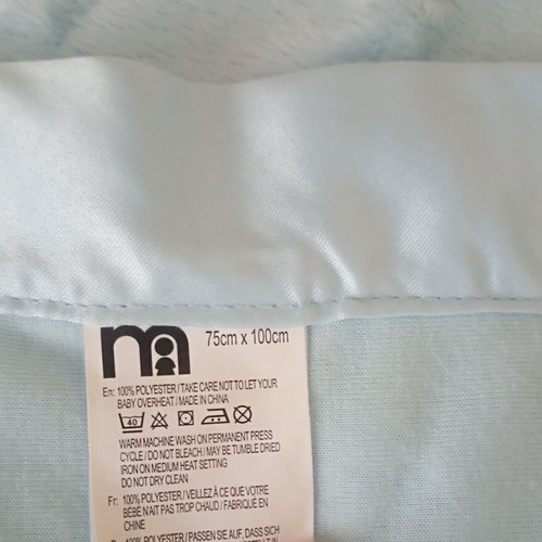 Mothercare baby blue super soft baby blanket with embossed stars like new
