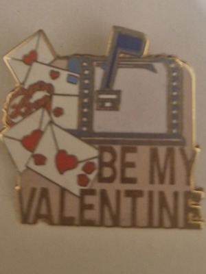 Pin with mailbox and love letters design