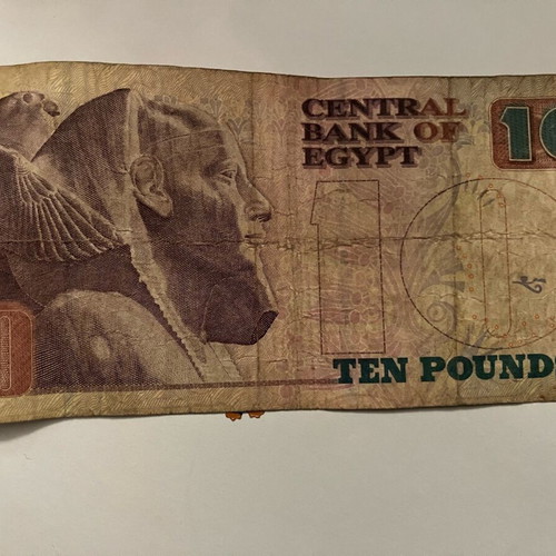 Collectible paper money used, pack of 5 from Egypt, Ukraine, Turkey