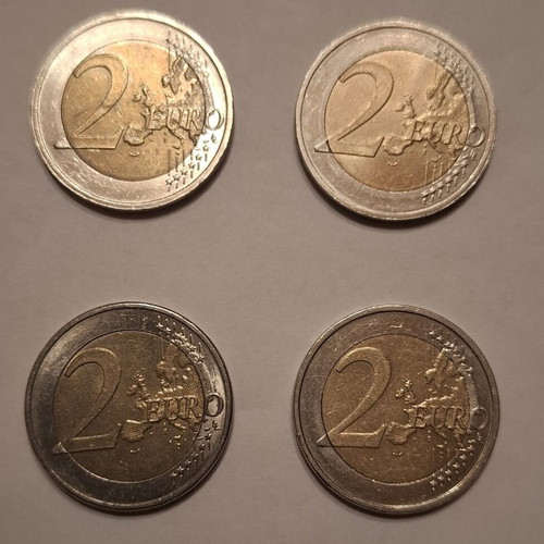 German commemorative coins like new, set of 4, 2 euro