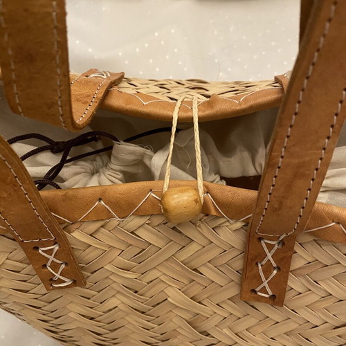 Summer Handbag new, straw with leather details and straps