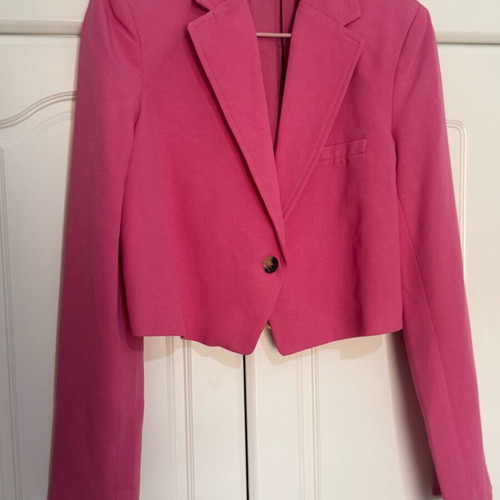 Zara crop jacket like new, pink, size XS