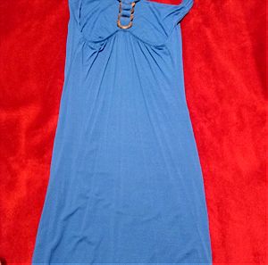 Μπλε φόρεμα κοντό εφαρμοστό