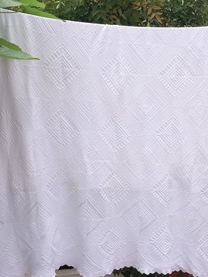 Hand-Knitted Blanket used with very fine needles