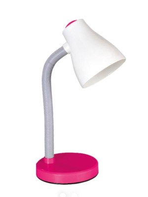 Desk lamp like new, white and fuchsia