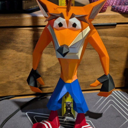 Crash Bandicoot Figure Low Poly PS1 23cm new
