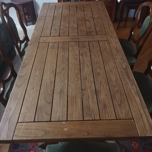 Monastic teak dining table, rectangular, solid wood