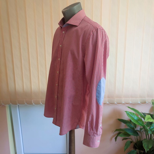 Daniel Hechter Paris men's shirt size L red checkered like new