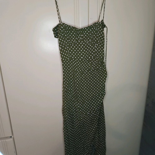 Zara Polka Dot Dress New, Green, Size XS