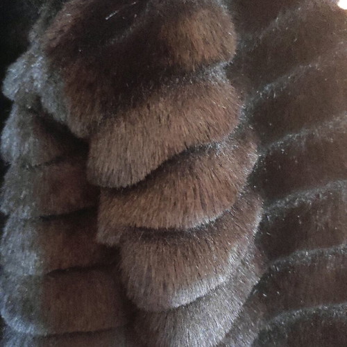 George kids faux fur jacket black like new for girl 6-7 years