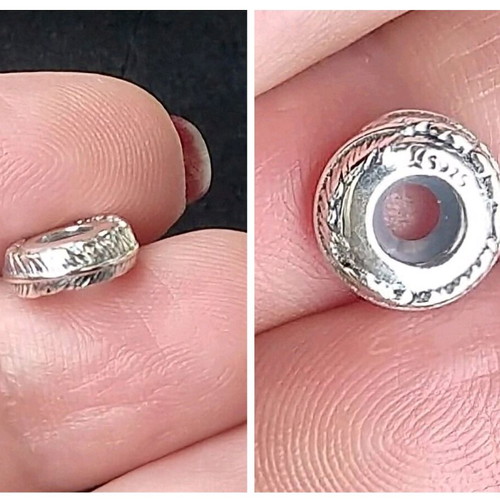 Silver stopper for bracelet with leaf design new