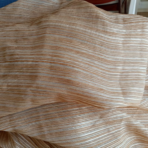 Curtain for balcony door used, 2.70 m width x 2.25 m height, beige tones