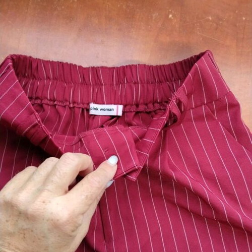 Striped red pants Pink Woman size M used