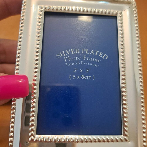 Mini photo album silver plated new