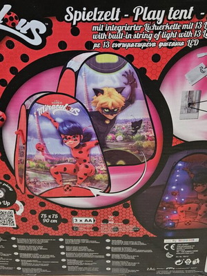 Play Tent Miraculous Ladybug like new, with lights for kids 3+