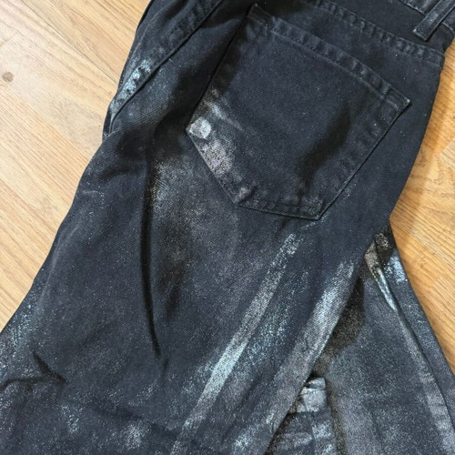 Jeans black and silver like new, high waist, size XS