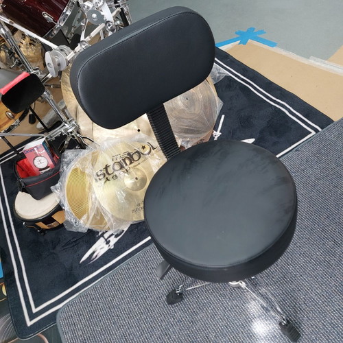 Σκαμπώ drummer με πλάτη και πνευματική ρύθμιση ύψους, με πιατίνι ride 20"